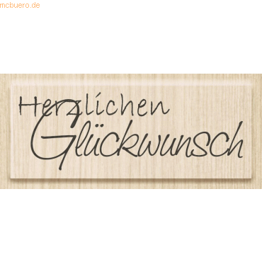 Heyda Motivstempel 'Herzlichen Glückwunsch' 6,5x2,3cm von Heyda