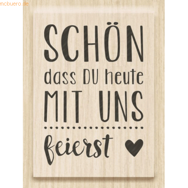 Heyda Motivstempel 'Schön dass du heute mit uns feierst' 3x4,2cm von Heyda