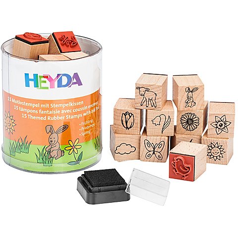 Heyda Stempel-Set "Frühjahr-Sommer", 1,5 cm, 15 Stück von Heyda