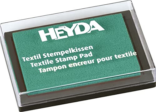 Heyda Textil-Stempelfarbe türkis, 75 x 55 mm, Öl, Glänzend, Indoor, Wasserfest, 30 Minuten Trocknungszeit von Heyda