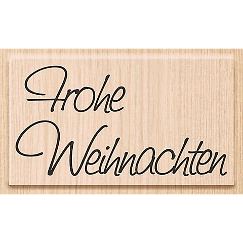 Holzstempel "Frohe Weihnachten", 7 x 3,8 cm von Heyda