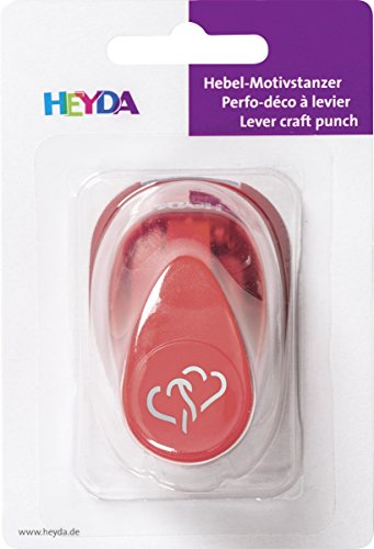 Heyda 203687451 Motivstanzer, klein Motivgröße: ca. 1,7 cm, Motiv: Doppelherz, standart von Heyda