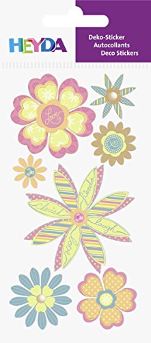 Sticker Mix Blumen spitz pastell von Heyda