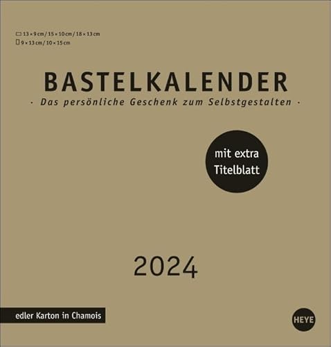 Bastelkalender 2024 Premium gold mittel. Blanko-Kalender zum Basteln mit Spiralbindung und Monatskalendarium. Foto- und Bastelkalender 2024. von Heye