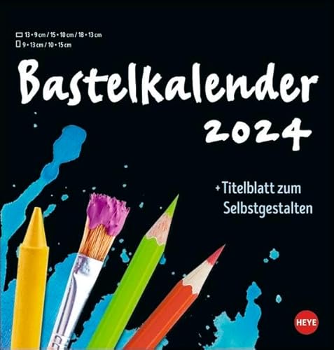 Bastelkalender 2024 schwarz mittel. Blanko-Kalender zum Basteln mit extra Titelblatt für eine persönliche Gestaltung. Foto- und Bastelkalender 2024. Format 21 x 22 cm. von Heye