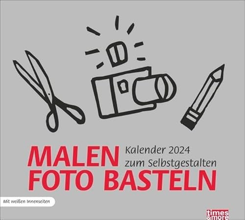 Bastelkalender 2024 silber. Weiße Innenseiten in einem Blanko-Kalender zum Basteln. Eigene Fotos auswählen und verzieren - auch perfekt zum Verschenken! von Heye