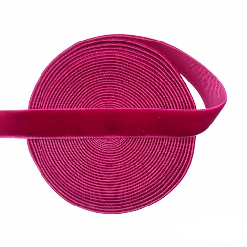 Heyiwell Samtband, einseitig, 4,5 m, Fuchsia, Weihnachtsband, 16 mm von Heyiwell