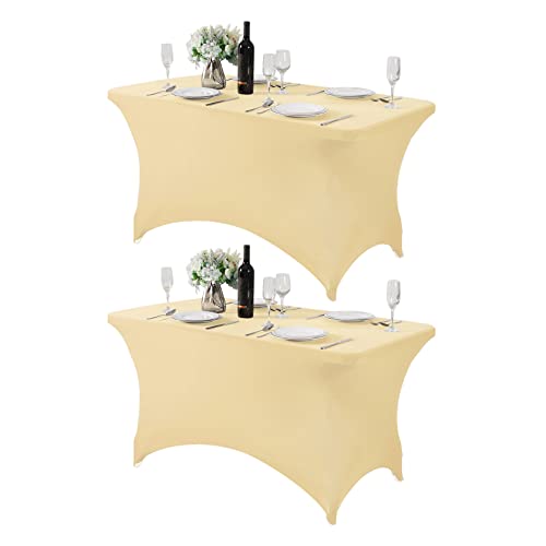 Hezuzo Spandex-Tischdecke für 1,8 m oder 2,4 m, universelle Stretch-Tischdecke für Party, Bankett, Hochzeit und Veranstaltungen, 2 Stück Hezuzo Spandex-Tischdecke für 1,8 m oder 2,4 m, universelle Stretch-Tischdecke für Party, Bankett, Hochzeit und Veranstaltungen, 2 Stück von Hezuzo