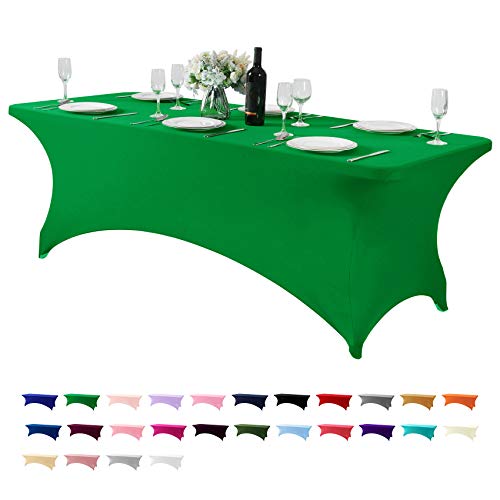 Spandex-Tischdecke für 2,4 m Tisch, universell, dehnbar, für Partys, Bankette, Hochzeiten und Veranstaltungen, Smaragd von Hezuzo