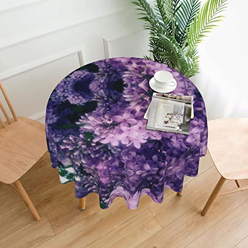 Hgbbdyyjj Tischdecke, bedruckt, rund, knitterfrei, waschbar, strapazierfähig, Polyester, Violett von Hgbbdyyjj