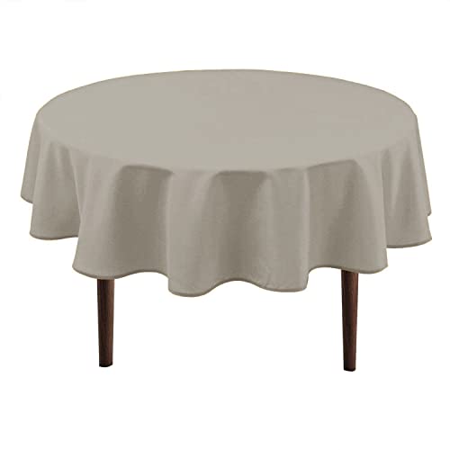 Hiasan Runde Tischdecke, 152,4 cm, wasserdicht, schmutzabweisend, auslaufsicher, Polyestergewebe, Tischdecke für Esszimmer, Küche, Party, Taupe von Hiasan