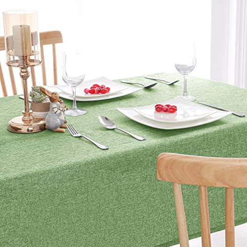 Hiasan Tischdecke Leinenoptik Eckig Tischtuch Wasserabweisend Tischwäsche, 1 Stück, 135 x 200 cm, Grün von Hiasan