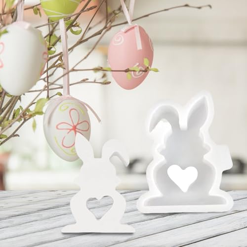 Silikonform Ostern – 2 Stück Osterhase Gießformen, Silikonformen Gießformen für Ostern & Frühling, DIY Deko für Gips, Seife & Kerzen (A) von Hiborth