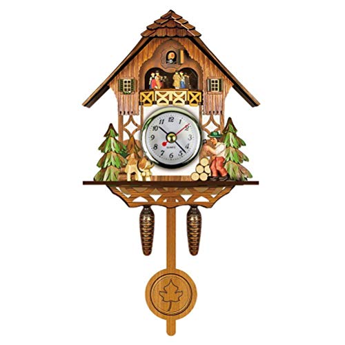 Hidyliu Kuckucksuhr mit Kuckuck Vogel Holz Antik Kuckuck Glockenspiel Vogelhaus Wanduhr Hängende Auto Swing Glocke Pendel Wohnkultur von Hidyliu