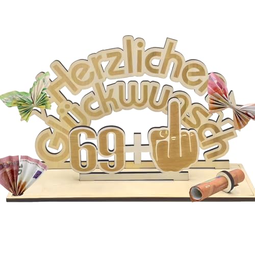 Hierein Geldgeschenke Geburtstag 70, Lustige Holz-Schild Gästebuch Geldgeschenke Verpackung 70 Geburtstag Mann, Coole Geldgeschenke Geburtstag Deko für Freunde/Familie Hochzeit Jubiläum Tischdeko von Hierein