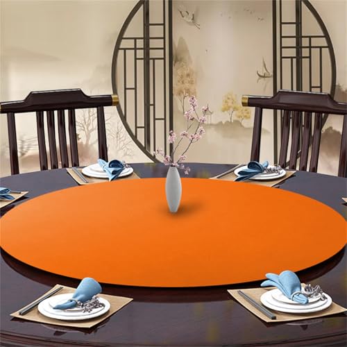 Highdi Elastische Tischdecke Rund Abwaschbar, Cocktail Spanntischdecke Rund Gartentischdecke Outdoor Round Tischdecke mit Gummizug für Esszimmer, Küche und Picknick (60cm,Orange) von Highdi