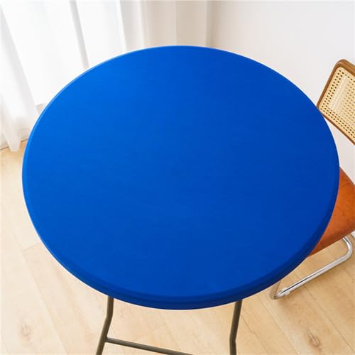 Highdi Elastische Tischdecke Rund Abwaschbar, Spanntischdecke Rund Gartentischdecke Outdoor Round Tischdecke mit Gummizug für Esszimmer, Küche und Picknick (60cm,4#Blau) von Highdi