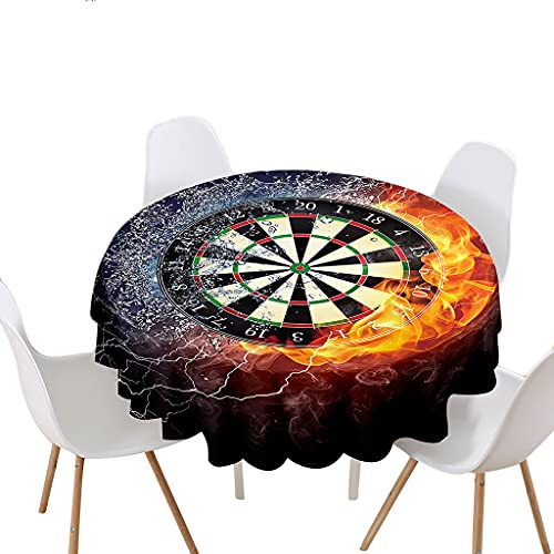 Highdi Rund Tischdecke Wasserdicht, 3D Drucken Antifouling Pflegeleicht Abwaschbar Polyester Tischdecke, für Home Küche Dekoration, Verschiedene Größen (Darts,100cm) von Highdi