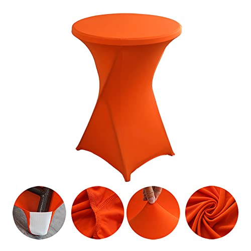 Highdi Stretch Stehtischhussen, Spandex Elastische Cocktail Tischdecken für Hochzeit, Geburtstagsfeiern, Party, Bankett, Heim Dekor (60x110cm,Orange) von Highdi