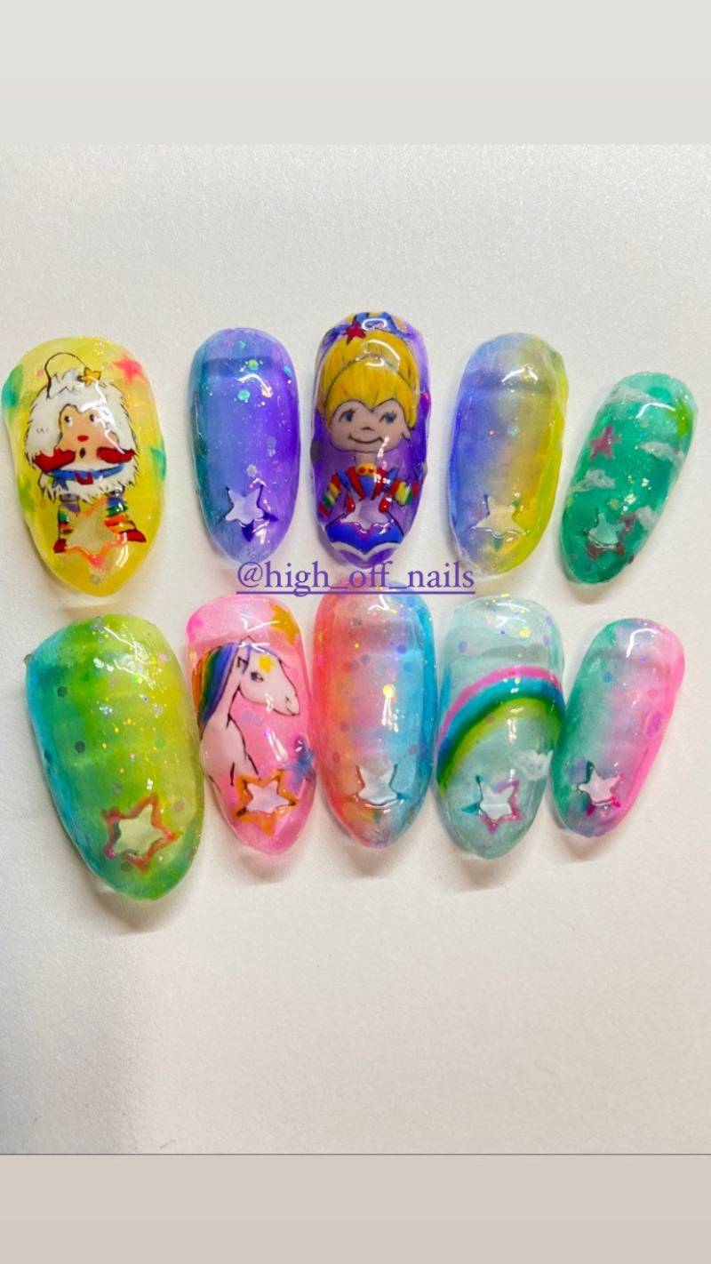 Regenbogen Leuchtender Stern Ausgeschnittene Druckknallen von HighoffnailsStudio