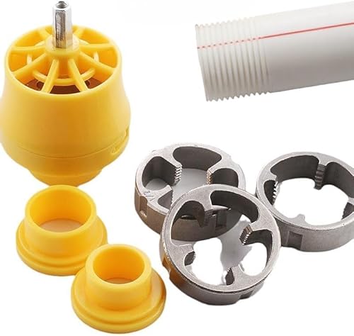 Elektrische Bohrmaschine PVC Gewinde Maker Tool - Kunststoff-Rohrgewindebohrer Die Set, mit 3 Dies, 1/2„, 3/4“, 1“, Pipe Threader Sanitär-Werkzeug für professionelle Schneiden & Pipe Threaders von Hikaka