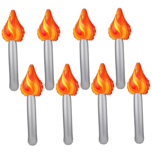 Aufblasbare Torch 8pcs 16x5in Fackel Requisite für Kinder Handheld Leckfache gefälschte Torch süße dekorative DIY Party Dekorationen für Halloween, Sportwettbewerb, Partyvorbevölkerungspakete von Hilai