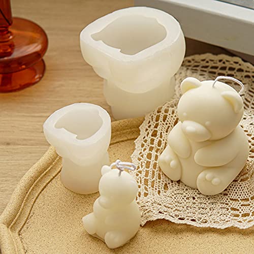 Hilai Candle silikonform, Bär Silikon Kerzenformen, Silikon Kerzenform 3D Bär Form Gießform Gips Handwerk Seifenherstellung Für Handgemachte Geschenk Dekoration Handwerk DIY 9.2x10.2cm von Hilai