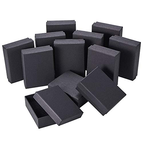 12 Stück Schmuckschatulle Quadratische Pappringschachteln Schmuck Pappe Papier Einzelhandel Geschenkbox für Halsketten Jubiläen Hochzeiten Party Feste Geburtstage 5x8x2.5cm von Hileyu