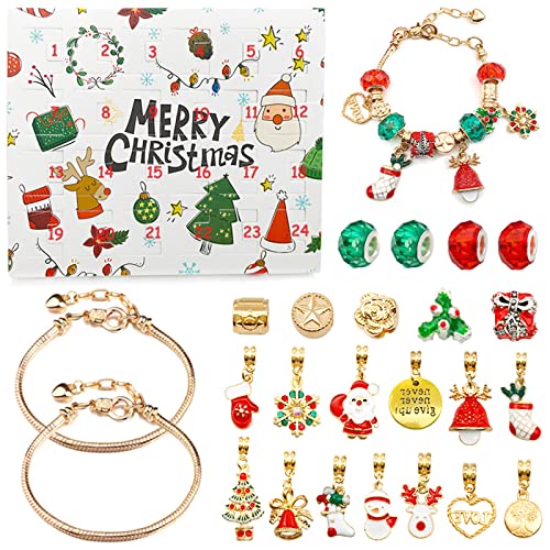 Schmuck Adventskalender Weihnachten Schmuck Adventskalender 2023 für Mädchen 2 Ketten 22 Perlen 24 Tage Weihnachten Weihnachten Bettelarmband Weihnachten Countdown Kalender Geschenk DIY Armband Schmuck Adventskalender Weihnachten Schmuck Adventskalender 2023 für Mädchen 2 Ketten 22 Perlen 24 Tage Weihnachten Weihnachten Bettelarmband Weihnachten Countdown Kalender Geschenk DIY Armband von Hileyu