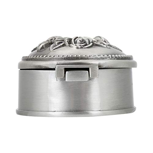 Hilitand Schmuckschatulle Vintage Blume geschnitzt Runde Design Antik Frauen Trinket Zink-Legierung Schmuck Fall für Ring Storage,Andere Sammlerstücke von Hilitand