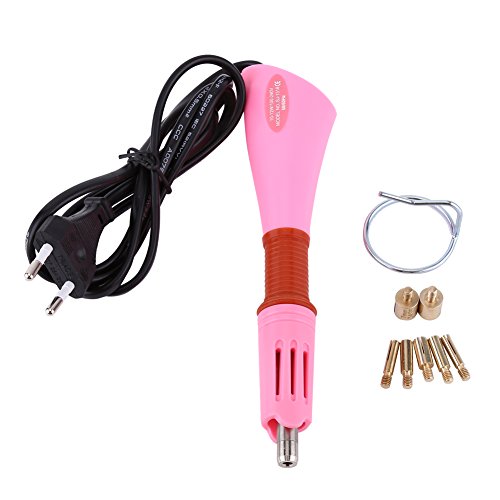 Schnelle Aufheizen Hot Fix Wand Strass Applikator Stoff Stud & Gem Setters Verschönerung Werkzeuge 110-240 V EU Stecker(Rosa),heißer Bohrstift von Hilitand