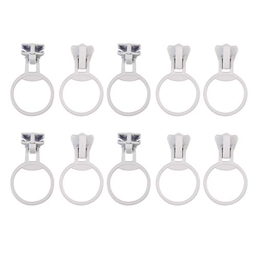 hilitand 20pcs Metall Universal Reißverschluss mit Reißverschluss Set Größe Ring-Legierung Ring Kopf # 5 Kreis Ring Reißverschluss Reparatur Ersatz-Kit weiß von Hilitand