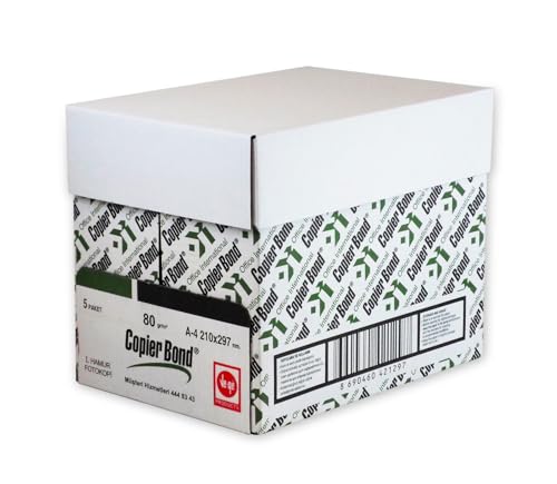 HILLTOM Druckerpapier A4 80g - Kopierpapier A4 2500 Blatt - Papier A4 Für Büro - Druckerpapier A4 2500 Blatt - Din A4 Kopierpapier 80g A4 Druckerpapier Günstig - Druckpapier A4 80g Weiß (1 KASTEN) von Hilltom