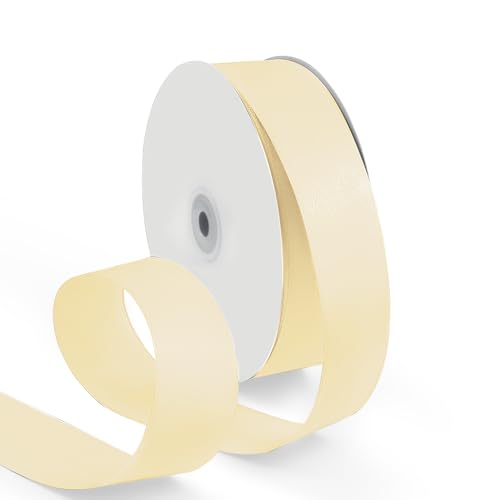 HimBen Satinband, 3,8 cm, 91,4 m, elfenbeinfarbenes Stoffband für Geschenkverpackungen, Hochzeit, Polyester-Geschenkband für Geburtstagsparty, Dekoration, Handwerk, Haare, Blumen, Nähen von HimBen