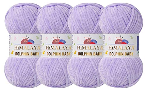 Himalaya Dolphin Baby Chenille-Samt-Decke, Amigurumi-Garn, super sperrig, 4 x 100 g, 4 Stück von Himalaya Dolphin Baby