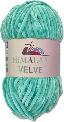 Himalaya Velvet Dolphin Wolle 100 g 40 Farben zur Auswahl Chenille Strickgarn Flauschgarn Glanz Accessoire Kleidung Decken von Himalaya Velvet