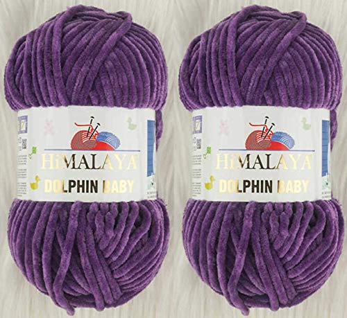 Himalaya 80340 Strickgarn, Delfin-Baby-Garn, 2 Knäuel, 260 m, 2 x 100 g, super sperriges Babydeckengarn von Himalaya Yarn