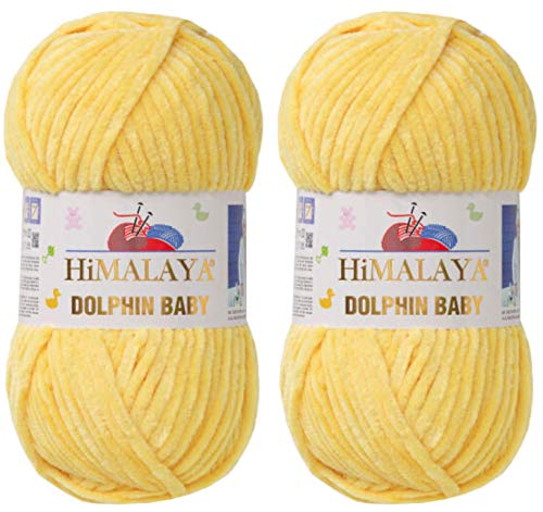 Himalaya Delphin Baby Garn, Strickgarn, 2 Knäuel, 264 Meter, 2 x 100 g, sehr sperrig 80313 von Himalaya Yarn