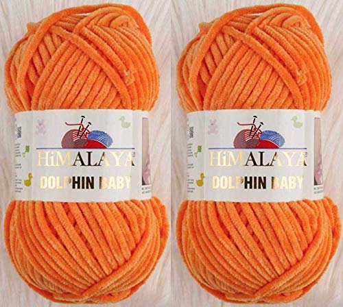 Himalaya Delphin Baby Strickgarn, 2 Knäuel, 2 Knäuel, 2 x 100 g, super sperrig, Babydecken-Garn (80316) von Himalaya Yarn