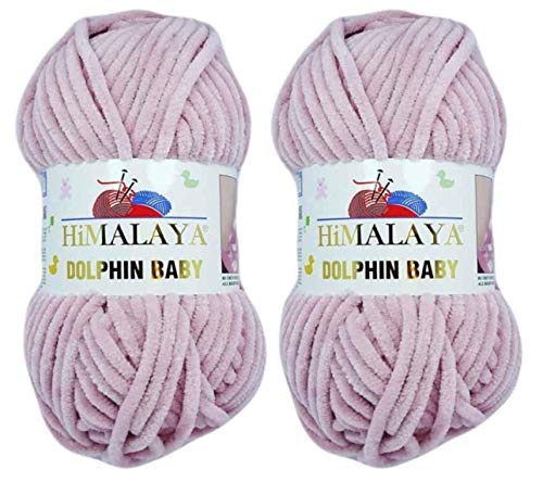 Himalaya Delphin Baby Strickgarn, 2 Knäuel, 2 Knäuel, 2 x 100 g, super sperrig, Babydecken-Garn (80349) von Himalaya Yarn