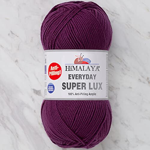 Himalaya Everyday Super Lux 100 % Antipilling Acryl Kammgarn Aran Garn 1 Knäuel 100 g 250 m, Garngewicht 4- Medium, Farbe 40 von Himalaya Yarn