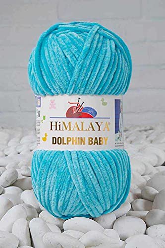 3 Knäuel Himalaya Delphin Baby Garn 395 Meter 3 x 100 Gramm Super Bulky Babydecke Garn 80315 von Himalaya Yarns