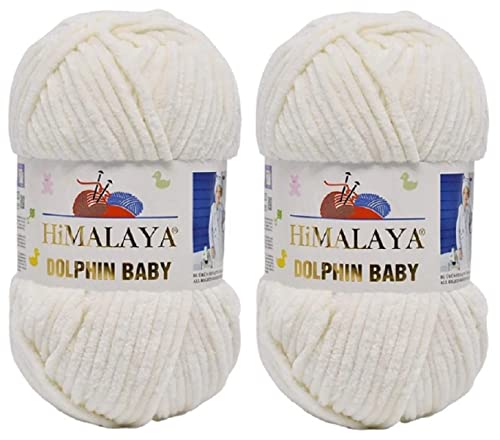 Himalaya Dolphin Baby Garn 100% MicroPolyester Lot of 2 skn 260 Yards 2x100g Super Bulky :6 Baby Chenille Garn (80308) von Himalaya Yarns