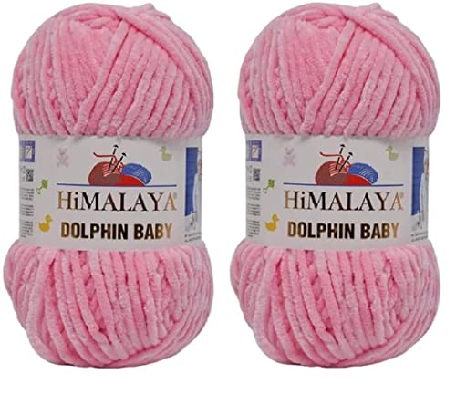 Himalaya Delphin Babygarn, 100 % Mikropolyester, 2 Stück, 264 Meter, 2 x 100 g, super sperrig: 6 Baby-Chenille-Garn (80309) von Himalaya Yarns