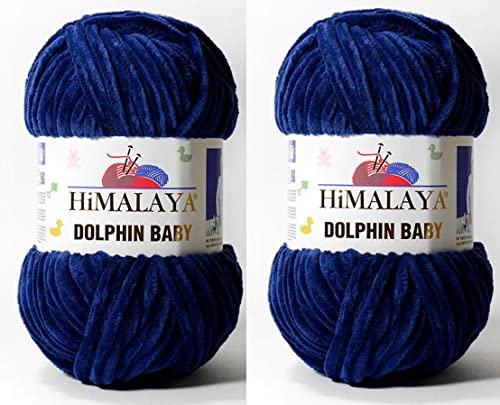 Himalaya Dolphin Baby Garn 100% MicroPolyester Lot of 2 skn 260 Yards 2x100g Super Bulky :6 Baby Chenille Garn (80321) von Himalaya Yarns