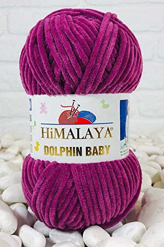 Himalaya Delphin Baby Garn, 100% MicroPolyester, 2 Knäuel, 260 Meter, 2 x 100 g, Super Bulky :6 Baby Chenille Garn (80338) von Himalaya Yarns