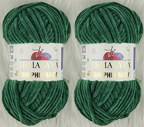 Himalaya Delphin Baby Garn, 100% MicroPolyester, 2 Knäuel, 260 Meter, 2 x 100 g, Super Bulky :6 Baby Chenille Garn (80360) von Himalaya Yarns