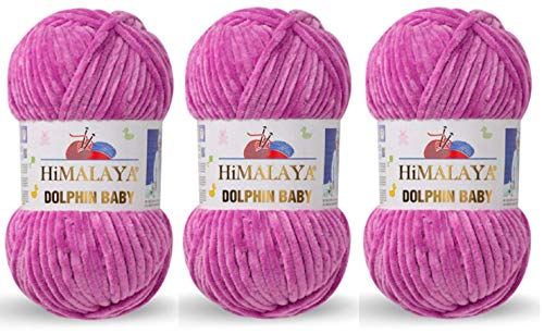 Himalaya Delphin Baby Garn, 3 Stück, 395 Meter, 3 x 100 g, super sperriges Babydeckengarn (80356) von Himalaya Yarns