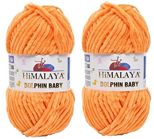 Himalaya Delphin Babygarn, 100 % Mikropolyester, 2 Stück, 264 Meter, 2 x 100 g, super sperrig: 6 Baby-Chenille-Garn (80316) von Himalaya Yarns