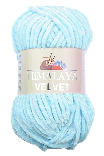 Himalaya Velvet, 2 Stränge/Knäuel, 100% Polyester, zum Stricken, Häkeln, Chenille-Strickgarn, flauschiges Garn, Kleidung, Babydecken, jeder Strang/Knäuel 100 g, 120 m, (90006) von Himalaya velvet